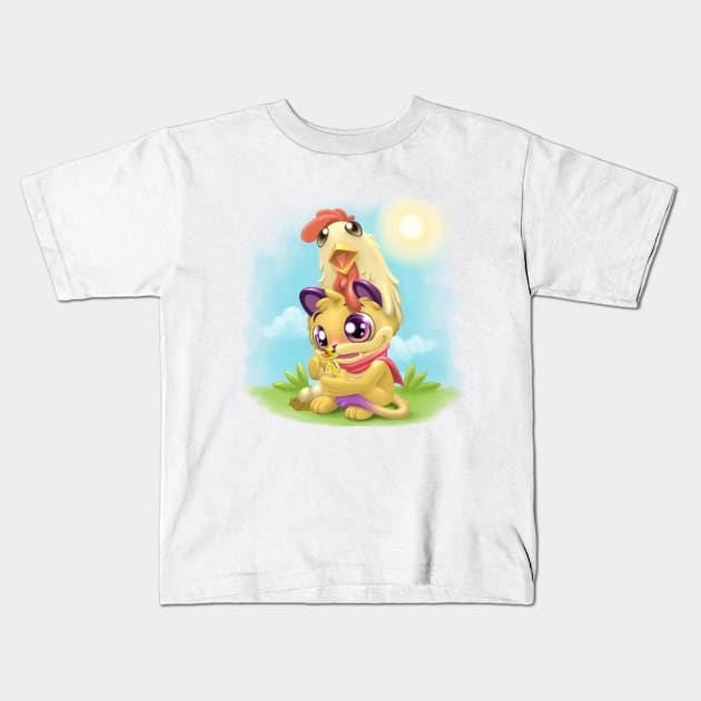 kitten Kids T-Shirt by Danderfull